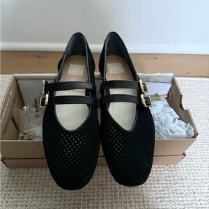 Dolce Vita Baylee Perforated Black Flats with Buckles